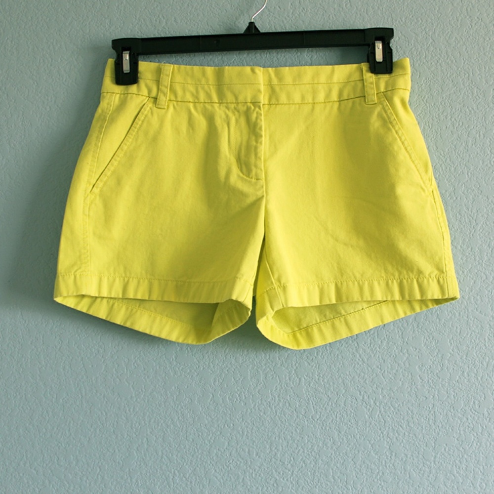 J Crew chino shorts yellow chartreuse size 0